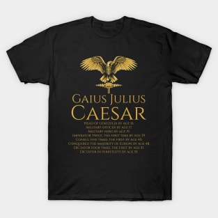 Julius Caesar Accomplishments - Ancient Roman History - SPQR T-Shirt